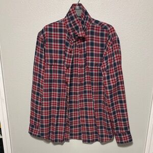 Izod Red and Navy Plaid Shirt